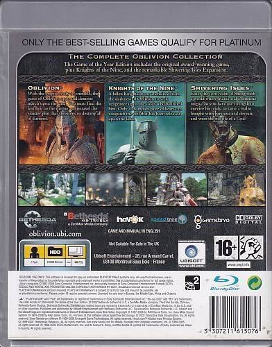 The Elder Scrolls 4 Oblivion - Platinum Game of the Year Edition - PS3 (B Grade) (Genbrug)